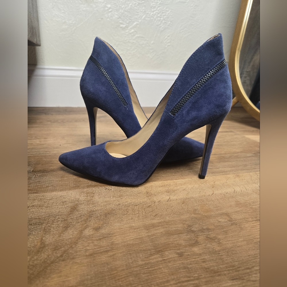 Nine west blue suede heels